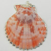 Shell Pendant, Silver Plated, 44x51mm, Hole:Approx 5mm, Sold by PC