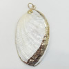 Shell Pendant, Gold Plated, 30x52mm, Hole:Approx 5mm, Sold by PC