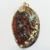 Shell Pendant, Gold Plated, 30x48mm, Hole:Approx 5mm, Sold by PC