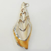 Shell Pendant, Silver Plated, 29x75mm, Hole:Approx 5mm, Sold by PC