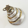 Shell Pendant, Gold Plated, 20x30mm, Hole:Approx 5mm, Sold by PC