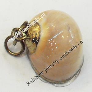 Shell Pendant, 19x22mm, Hole:Approx 5mm, Sold by PC