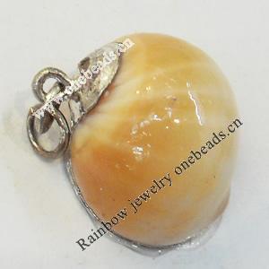 Shell Pendant, Silver Plated, 17x22mm, Hole:Approx 5mm, Sold by PC