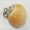 Shell Pendant, Silver Plated, 17x22mm, Hole:Approx 5mm, Sold by PC