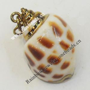 Shell Pendant, Gold Plated, 18x27mm, Hole:Approx 5mm, Sold by PC