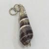 Shell Pendant, Silver Plated, 8x35mm, Hole:Approx 5mm, Sold by PC