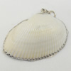 Shell Pendant, Silver Plated, 45x35mm, Hole:Approx 5mm, Sold by PC