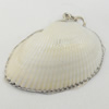 Shell Pendant, Silver Plated, 45x35mm, Hole:Approx 5mm, Sold by PC