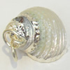 Shell Pendant, Silver Plated, 17mm, Hole:Approx 5mm, Sold by PC