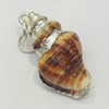 Shell Pendant, Silver Plated, 15x28mm, Hole:Approx 5mm, Sold by PC