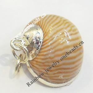 Shell Pendant, Silver Plated, 18x20mm, Hole:Approx 5mm, Sold by PC