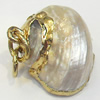 Shell Pendant, Gold Plated, 17mm, Hole:Approx 5mm, Sold by PC