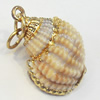 Shell Pendant, Gold Plated, 17x21mm, Hole:Approx 5mm, Sold by PC