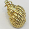 Shell Pendant, Gold Plated, 17x22mm, Hole:Approx 5mm, Sold by PC