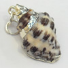 Shell Pendant, Silver Plated, 17x24mm, Hole:Approx 5mm, Sold by PC