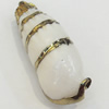 Shell Pendant, Gold Plated, 13x38mm, Hole:Approx 5mm, Sold by PC