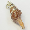 Shell Pendant, Silver Plated, 15x40mm, Hole:Approx 5mm, Sold by PC