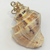 Shell Pendant, Gold Plated, 25x37mm, Hole:Approx 5mm, Sold by PC