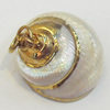 Shell Pendant, Gold Plated, 23mm, Hole:Approx 5mm, Sold by PC
