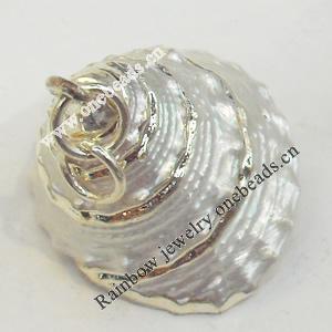 Shell Pendant, Silver Plated, 22x27mm, Hole:Approx 5mm, Sold by PC