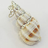Shell Pendant, Silver Plated, 20x37mm, Hole:Approx 5mm, Sold by PC