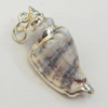 Shell Pendant, Silver Plated, 17x35mm, Hole:Approx 5mm, Sold by PC