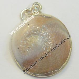 Shell Pendant, Silver Plated, 22x29mm, Hole:Approx 5mm, Sold by PC
