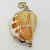 Shell Pendant, Gold Plated, 25x40mm, Hole:Approx 5mm, Sold by PC