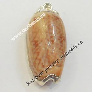 Shell Pendant, Silver Plated, 14x27mm, Hole:Approx 5mm, Sold by PC