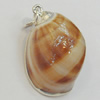 Shell Pendant, Silver Plated, 20x30mm, Hole:Approx 5mm, Sold by PC