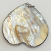 Shell Pendant, Silver Plated, Heart, 40mm, Hole:Approx 5mm, Sold by PC