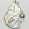 Shell Pendant, Gold Plated, 52x38mm, Hole:Approx 5mm, Sold by PC