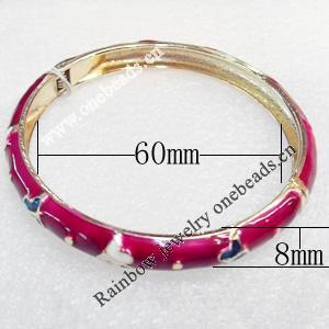 Cloisonne Bracelet, width:8mm, Inner Diameter:60mm, Outer Diameter:68mm, Sold by Dozen