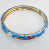 Cloisonne Bracelet, width:8mm, Inner Diameter:60mm, Outer Diameter:68mm, Sold by Dozen