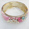 Cloisonne Bracelet, width:25mm, Inner Diameter:52mm, Outer Diameter:73mm, Sold by Dozen