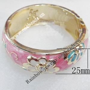 Cloisonne Bracelet, width:25mm, Inner Diameter:52mm, Outer Diameter:73mm, Sold by Dozen