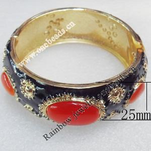 Cloisonne Bracelet, width:25mm, Inner Diameter:52mm, Outer Diameter:73mm, Sold by Dozen