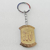Key Chain, Iron Ring with Wood Charm, Charm Size:50x37mm, Sold by PC