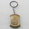 Key Chain, Iron Ring with Wood Charm, Charm Size:50x37mm, Sold by PC