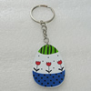 Key Chain, Iron Ring with Wood Charm, Charm Size:45x33mm, Sold by PC