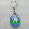 Key Chain, Iron Ring with Wood Charm, Charm Size:48x33mm, Sold by PC