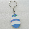 Key Chain, Iron Ring with Wood Charm, Charm Size:45x32mm, Sold by PC