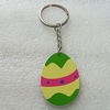 Key Chain, Iron Ring with Wood Charm, Charm Size:46x33mm, Sold by PC
