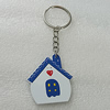 Key Chain, Iron Ring with Wood Charm, Charm Size:45x43mm, Sold by PC