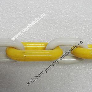 Acrylic Chains, Lead-free, Dyed Color, 39x24x7mm, Sold by Bag