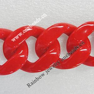 Acrylic Chains, Lead-free, Dyed Color, 41x34x9mm, Sold by Bag