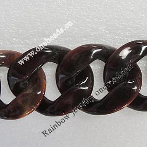 Acrylic Chains, Lead-free, Dyed Color, 41x34x10mm, Sold by Bag