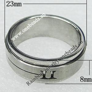 Stainless Steel Rings, 23x8mm, Sold by PC 