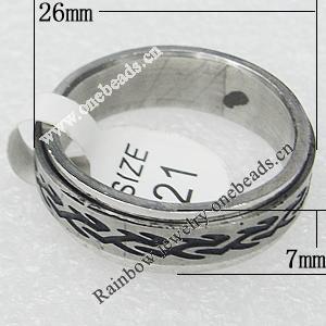 Stainless Steel Rings, 26x7mm, Sold by PC 