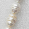 Natural Fresh Water Pearl Beads, Rice, White, Beads: about 12-15mm in diameter, Hole: 1mm, Length: 14 Inch, Sold by Stra